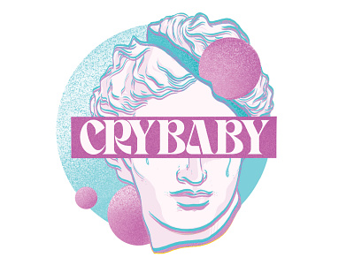 CRYBABY branding comic design graphic design illustration logo riso risograph