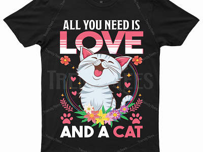 Cat Lover T-Shirt Design. graphic