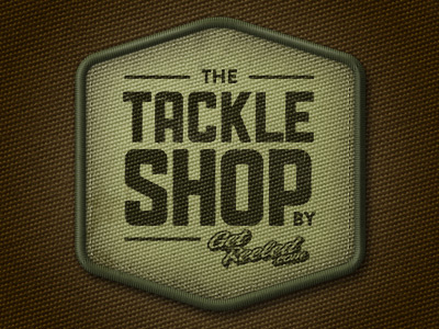 Tackle shop badge badge canvas fishing green rustic texture