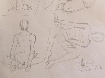 Timed life figure drawing - 2 minutes (4/9) 2/2 anatomy art drawing figure live sketch traditional