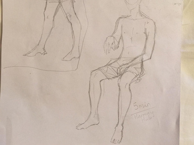 Timed live figure drawing - 5 minutes (5/9) 2/2