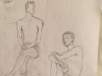 Timed live figure drawing - 5 minutes (6/9) 1/2