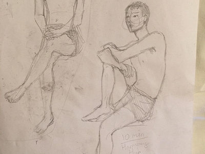 Timed life figure drawing - 10 minutes (6/9) 2/2 anatomy art drawing figure live sketch traditional