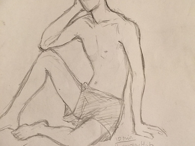 Timed life figure drawing - 10 minutes (7/9) anatomy art drawing figure live sketch traditional