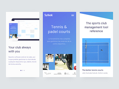 Syltek club fullscreen minimal mobile responsive sport tennis ui ux web website