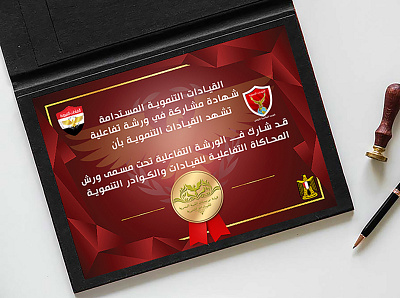 شهادة مشاركة للقيادات التنموية المصرية 3d animation branding graphic design logo motion graphics ui