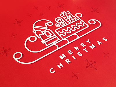 Merry Christmas 2 avenir card christmas graphic design illustration red santa sleigh vector white