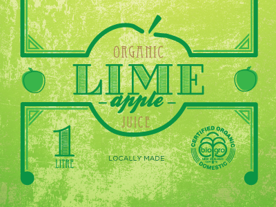 Lime Apple eccentric fruit gotham juice label lime apple new zealand organic typography villa didot vintage