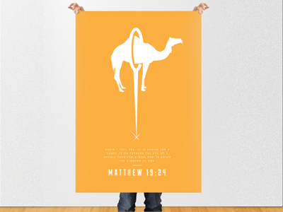 Eye Of The Needle bible camel duke graphic design illustration onramp poster type typography verse