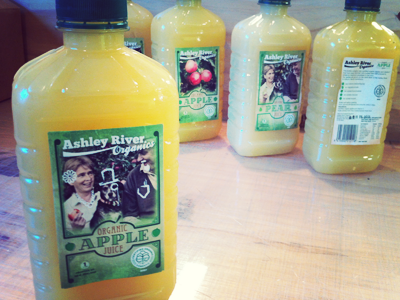 Ashley River Labels graphic design juice label photography print type