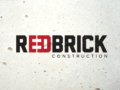 Red Brick black brand brick construction logo mark red