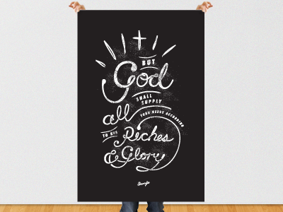 Riches & Glory Poster black custom graphic design poster type verse