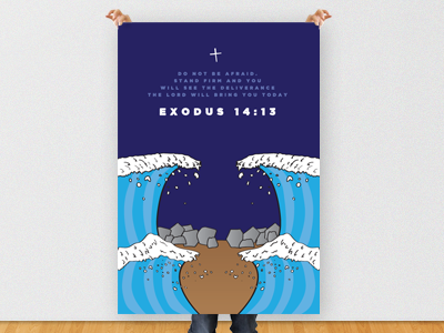Exodus bible blue christian exodus gotham graphic design portrait poster print type vector verse