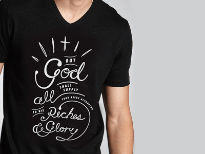 Riches & Glory Tee black custom type god graphic design verse vote
