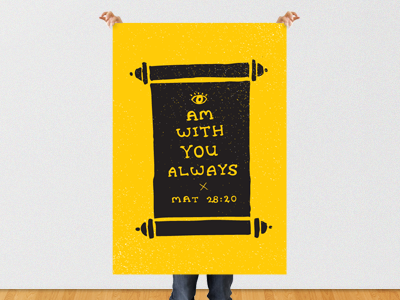 I Am With You bible black custom type graphic design illustration poster type verse yellow