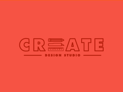 Create Design Studio brand create futura graphic design logo mark red