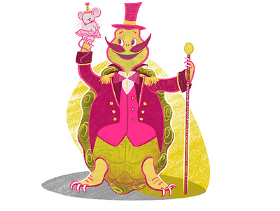 Unlikely Circus - Tortoise Ringleader animal illustration animals character design childrens illustration circus digital illustration illustration tortoise