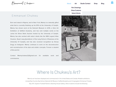 chukwuart wix landing page