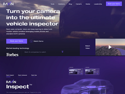 Ravin-AI-Automated-Vehicle-Inspection Wix landing page design editor x ui web swatchers wix wix business wix website wordpress