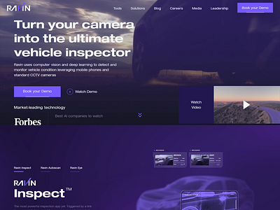 Ravin-AI-Automated-Vehicle-Inspection Wix landing page