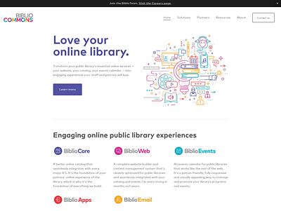 BiblioCommons Squarespace Landing page design design editor x illustration squarespace squarespace website ui web swatchers