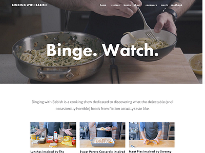 Binging With Bab Squarespace Landing Page