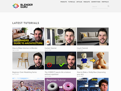 Blender Guru Squarespace landing page design