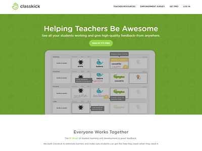 Classkick - Help Squarespace Landing Page