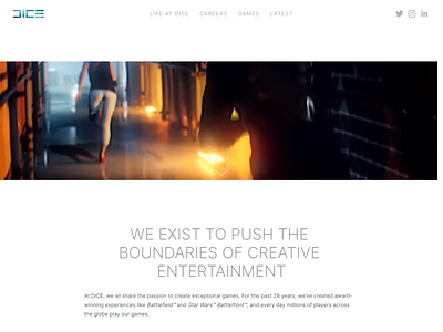 DICE Squarespace Landing Page