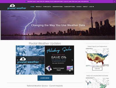 Pivotal Weather Squarespace Landing page design editor x logo squarespace ui web swatchers wordpress