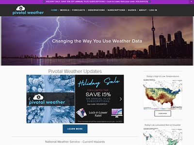 Pivotal Weather Squarespace Landing page