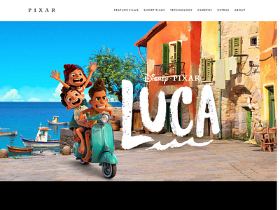 Pixar Animation Squarespace Landing page