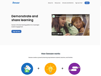 Seesaw _ Where Squarespace Landing page