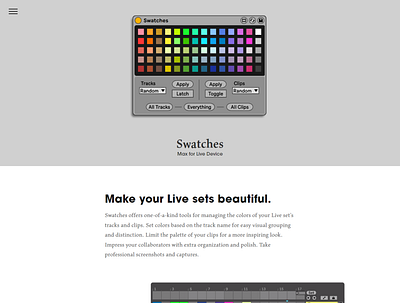 Swatches _ Max Squarespace Landing page design editor x squarespace ui web swatchers wordpress