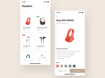 Store App Design design headset ios shopping store ui ux