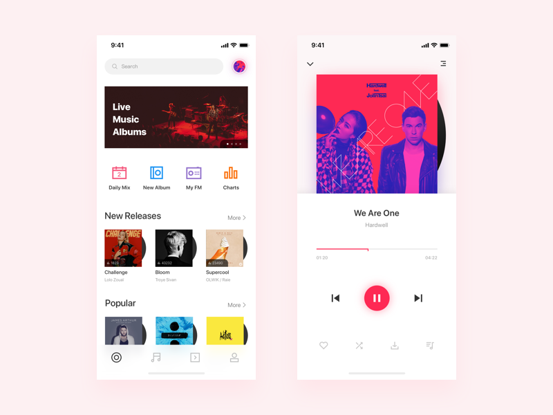 Music Player by DeanWong on Dribbble