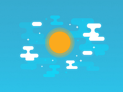 Sun blue illustration sky sun transparences vector