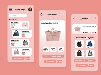 Styling Bag app design ui ui ux ux