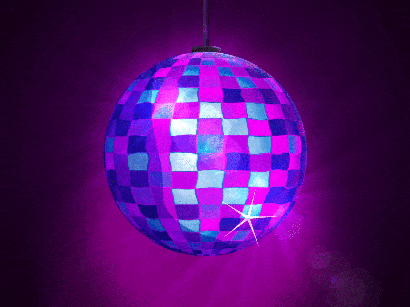 Disco Ball 3d after effects animation design disco ball flares sparkle spinning