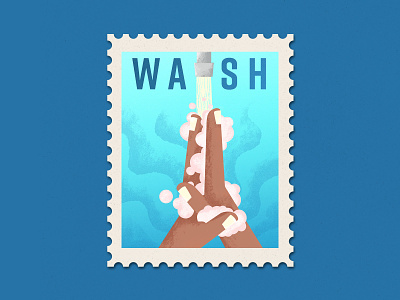 Quarantivities Stamps: Wash hands illustration quarantine stamp stamp design washing hands