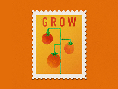 Quarantivities Stamps: Grow fruit grow illustration quarantine stamp stamp design