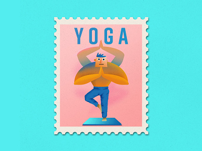 Quarantivities Stamps: Yoga illustration quarantine stamp yoga