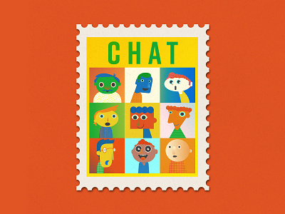 Quarantivities Stamps: Chat chat illustration quarantine stamp zoom