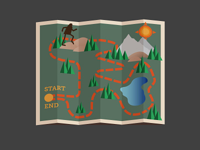 BF Hike illustration map vector yeti