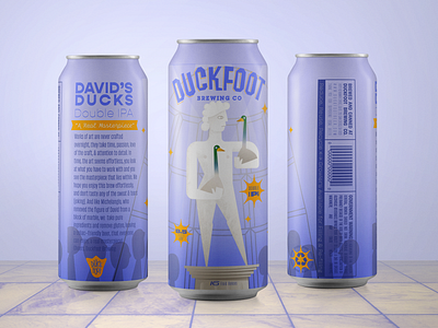 Davids Ducks Beer beer can beer label illustration