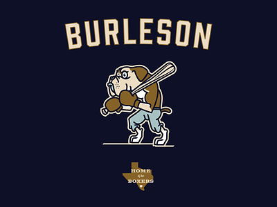 Burleson Boxers Baseball Mascot baseball branding identity illustration mascot sports vector