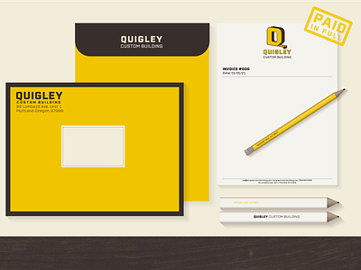 Quigley Custom Stationary branding design identity illustration letterhead logo pencil stationary vector
