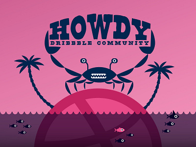 Howdy Dribbble design illustration