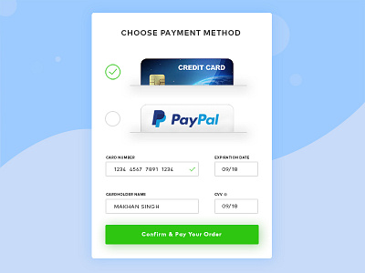 Payment Page Design adobe photshop