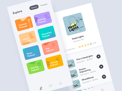 Podcast App | Categories | Mobile